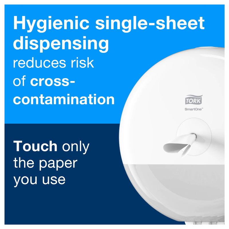 Tork® SmartOne Mini Roll Hand Towel, 2 Ply, White, 12 Rolls/Case