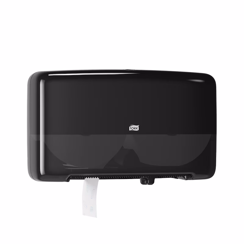 Tork Twin Mini Jumbo Bath Tissue Roll Dispenser Black 5555290 TEST